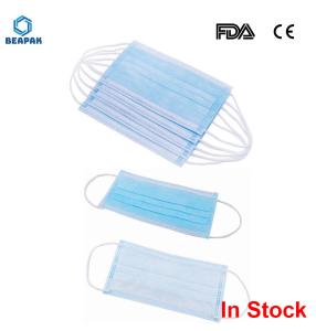 Quality Breathable Non-woven 3 Ply Face Mask Disposable Face No Breathing Valve wholesale