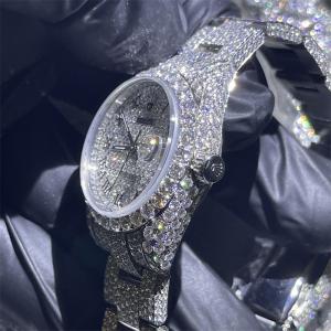 Quality 31mm White Loose Moissanite Diamond Watch Gem Stone Moissanite Watch Rolex For Men wholesale