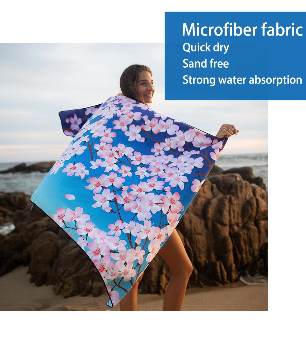Towel Wholesale Quick Dry Sand Free Heat Transfer Print Swimming Pool Sublimation Microfiber Custom Beach Towel