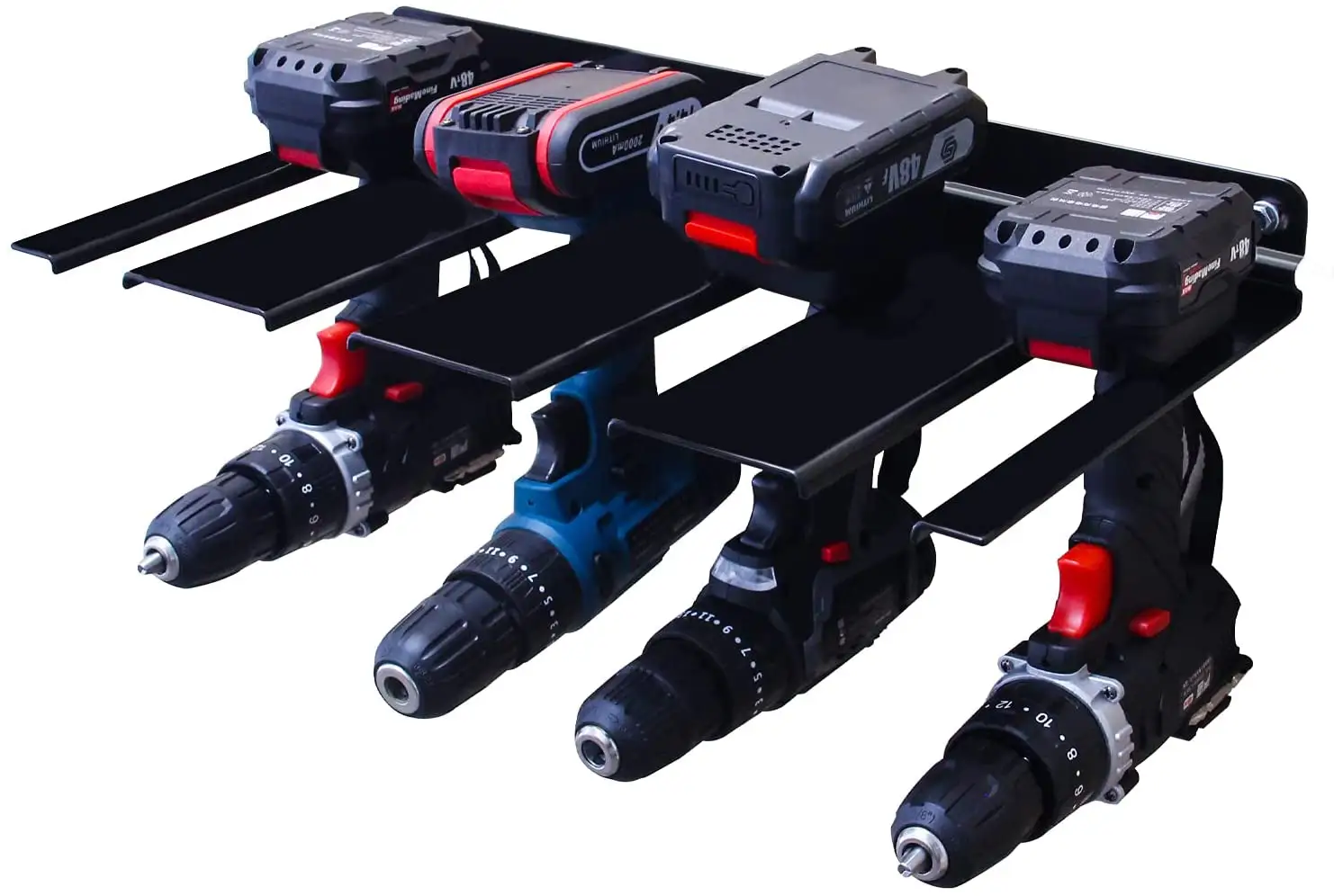 2 Layers Power Tool Storage Rack for Earphone Wire and Wall Mount Tool Organizer