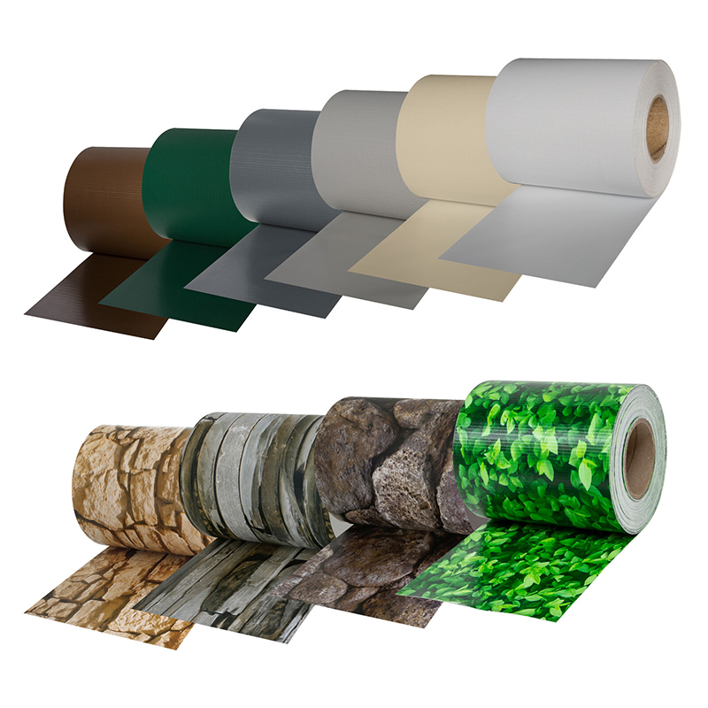 Decorative Vinyl Fence Tape Stone Pattern Imprint PVC Fence Screen Strip