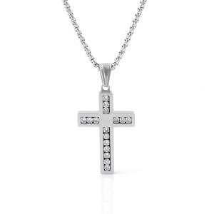 Quality High quality non fading diamond cross pendant, light luxury fashion long necklace for men wholesale