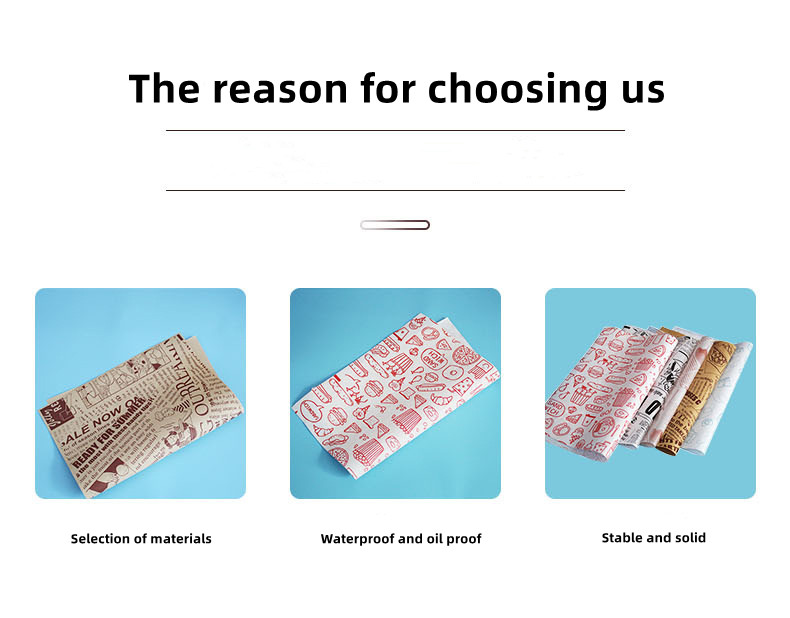 Wood Pulp Food Wax Greaseproof Wrapping Paper For Burger Meat Bulk
