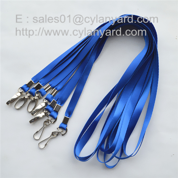 nylon ribbon lanyard with metal sheet crimp