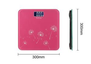 Quality Square 300x300MM Bathroom Digital Scales , Pink Electronic Weight Scales wholesale