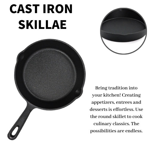 Preseasoned Cast Iron Frying Pan With Long Handle For Stove Top