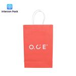 210g Twisted Handle Kraft Paper Bags Red Color Printing 12.99x8.66x3.94 inch