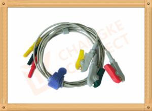 Quality 0.6m ECG Patient Cable Lead Wires Copper Conductor Material , Din Style wholesale