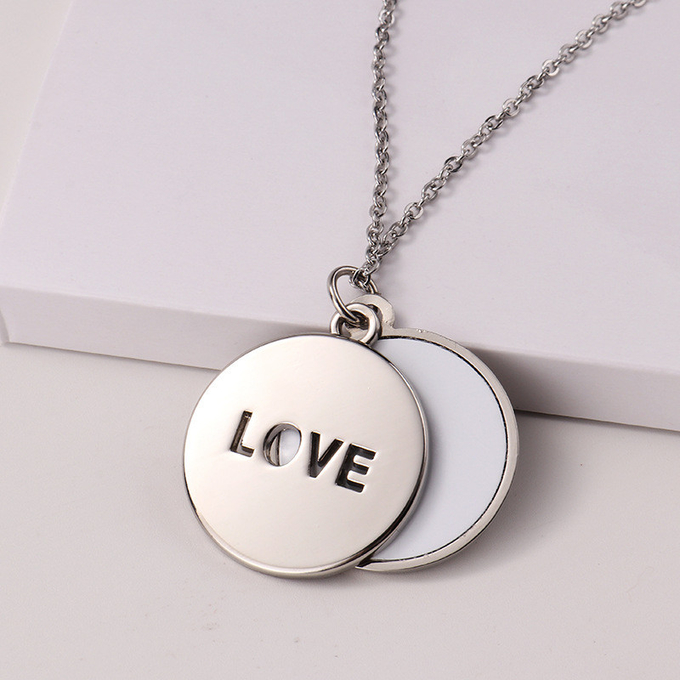 Sublimation Heart Shape Sliding Locket Necklace For Sublimation Printing sublimation valentine gifts