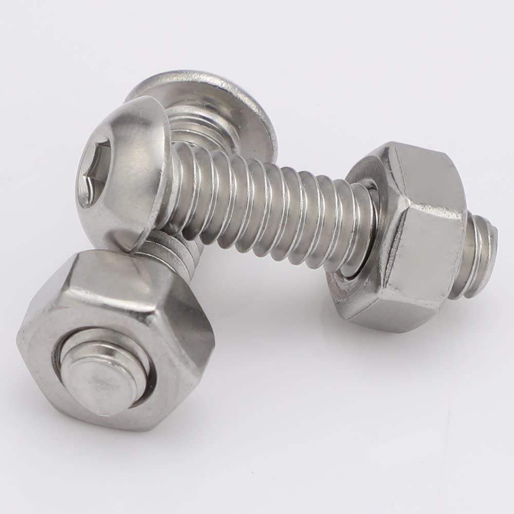 1/4-20 x 3/8 Inch Button Head Socket Cap Bolts Screws Allen Screw Metric