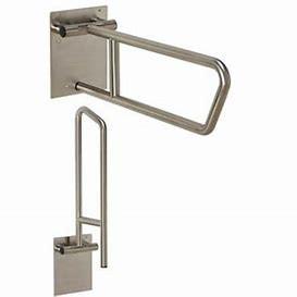 Quality Stainless Steel 500 pounds Disabled Toilet Handrails Stand Alone Toilet Rail wholesale