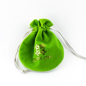 Quality Embossed Logo Fabric Drawstring Gift Bags Small Velvet Jewelry Bags wholesale