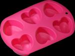 Silicone manufacturer Silicone baking tools 6 cups heart shaped silicone mold SB