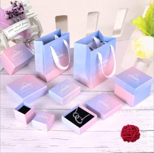 Quality CMYK Travel Organizer Pink Paper Jewelry Box With Lid Custom Logo wholesale