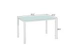 White 52.91lb 20×70×75cm Tempered Glass Dining Table