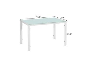 Quality White 52.91lb 20×70×75cm Tempered Glass Dining Table wholesale