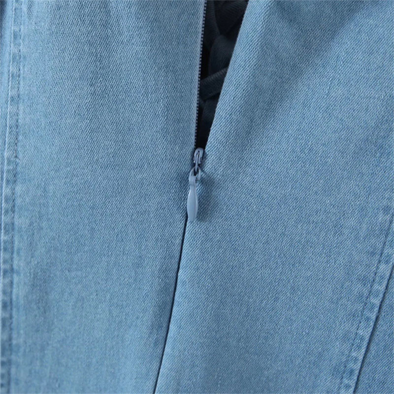 OEM Street Style Denim Slip Dress Hot Girl Spring Summer Denim Tie Waist Dress