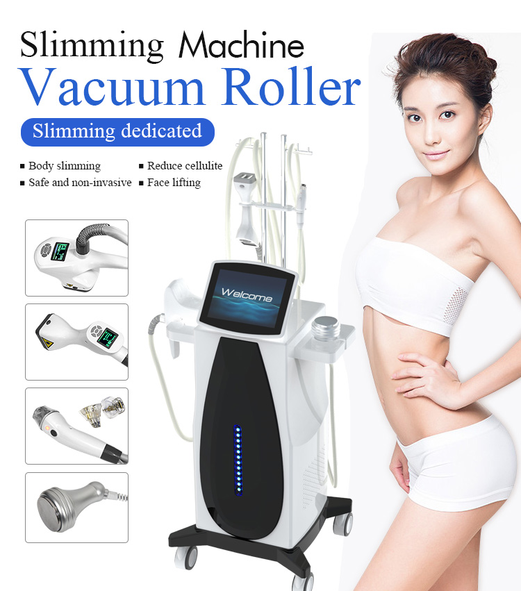 Cellulite Vacuum Roller Massage Machine 6 In 1 Cavitation Machine 80k Radio Frequency