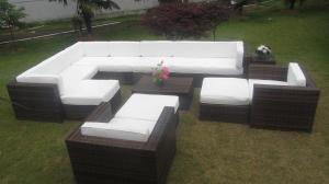 Quality Big Size Sectional Rattan Outdoor Sofa Set Garden Furniture With Comfortable Cushion wholesale
