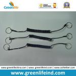 Retracted Black Short Length Coiled Tool Coiled Lanyard