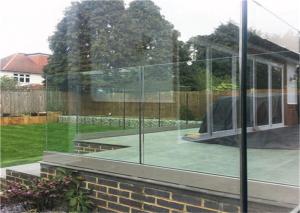 Quality Luxury U Channel Tempered Glass Railing Systems Flooring Mounted For Pool Fencing wholesale
