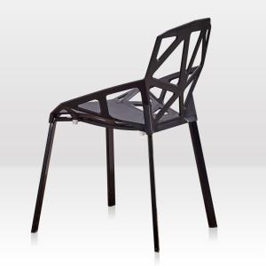 Quality Hollow Modern Metal Dining Chairs , Black Metal Leg Dining Chair wholesale