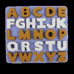 Food Grade Kids Silicone Puzzle With Letters Alphabet Shape