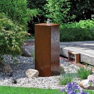 Quality Contemporary Corten Steel Water Feature Column Garden Decoration wholesale