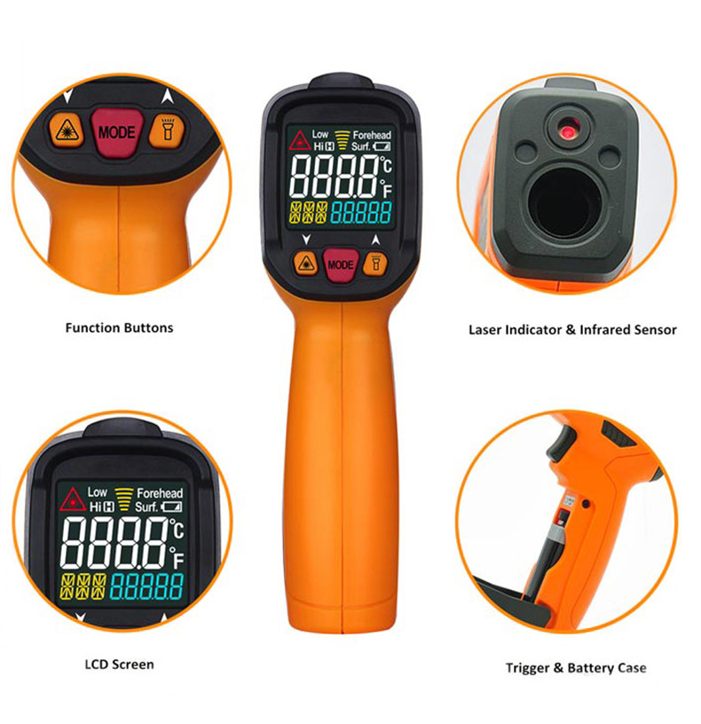 IR Laser Infrared Thermometer Temperature Gun China Manufacturer Industrial Infrared Thermometers