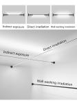 Suspended LED Skyline Linear Light Black White Wall Washer Stainless Steel 2835