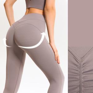 Quality Elastic Peach Hip Lifting Fitness Yoga Tights Pants Scrunch Butt Leggings Naked Matte wholesale