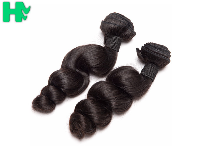 Peruvian Loose Wave Remy Natural Human Hair Extensions Natural Black Soft & Smooth