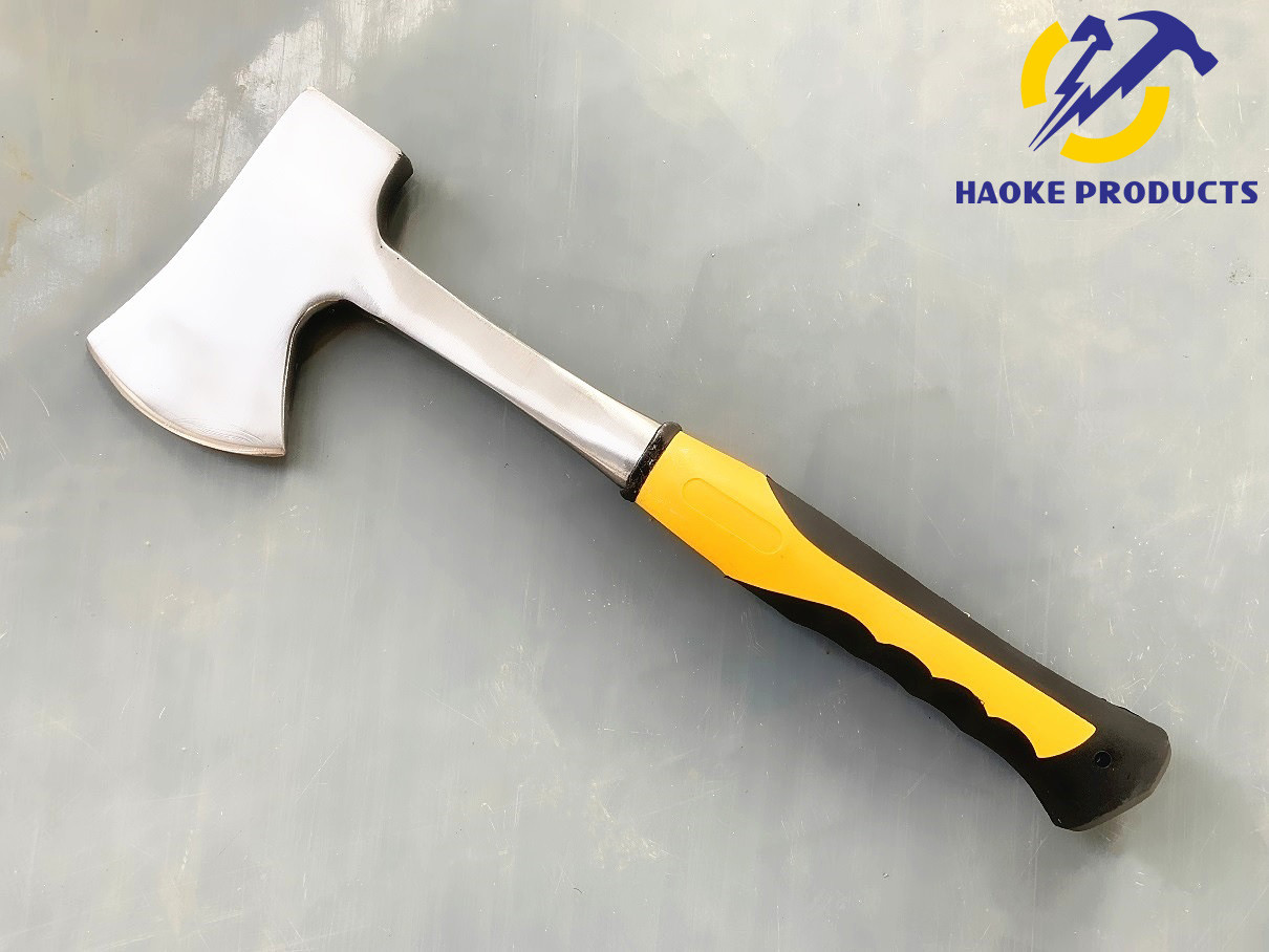 600G Size Forged Steel Materials Ax With Solid Steel Handle And Yellow Color Gum Cover