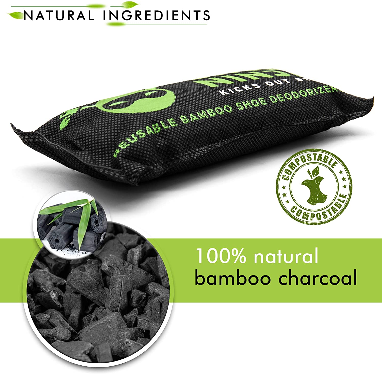Activated Bamboo Charcoal Shoe Deodorizer Bags Natural and Sustainable Odor Eliminator
