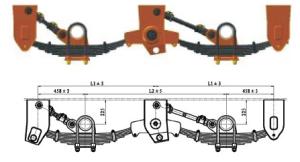 Quality 3 Axle Heavy Duty Trailer Suspension 90mm Tridem ODM wholesale