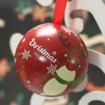 Christmas Tree Baubles Ornaments Tinplate Candy Tin Box Xmas Tree Ball Pendant
