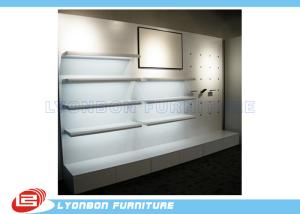 Quality Shop White MDF Wooden Display Racks / Shelf For Shoes , Wall Mount Display wholesale