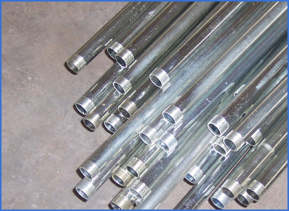 threaded galvanized steel pipe with sockets and caps