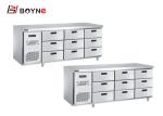Counter Industrial Catering Fridge Self - Closing Nine Drawers SS201 Adjustable