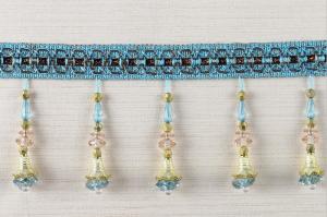 Quality Handmade fashionable chain beads lace tassels fringes for curtain/sofa/pillow decoration wholesale