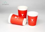 Logo Printed Double Wall Paper Coffee Cups , Takeaway Paper Coffee Cups