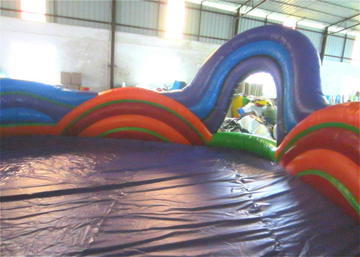 Colourful Inflatable Sports Games Wave Shaped Playground 8 X 8 X 3.4m 0.55mm PVC Tarpaulin