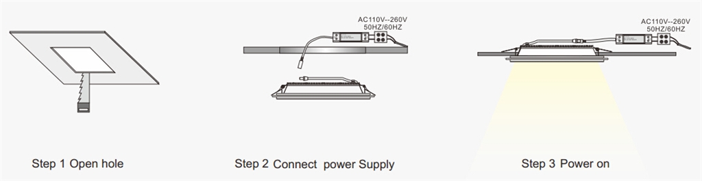 Factory Square 12w glass downlight CE, CB, GS, SAA certificate