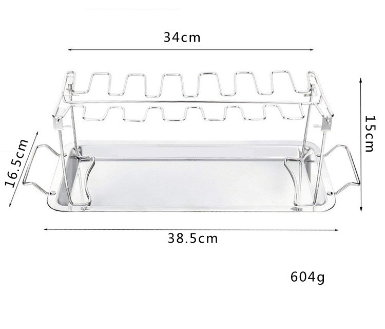 LFGB BBQ Grill Supplies 14 Slots Chicken Leg Wing Rack For Smoker