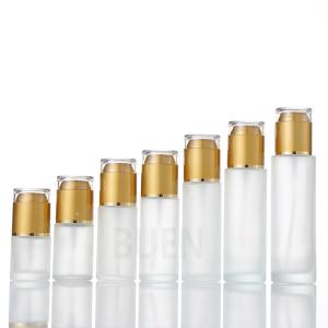 Quality Screw Glass Frosted Glass Cosmetic Jars Cylinder Shape Glass Lotion Jars wholesale