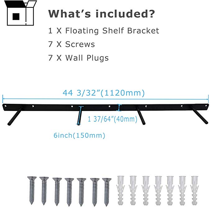 Home Storage Shelf Brackets Heavy-Duty Floating Bracket for Wall Mounted Hidden Racks
