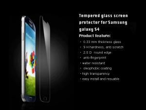 Quality Anti-fingerprint for Guard Samsung galaxy S4 Clear Full Size Tempered Glass wholesale