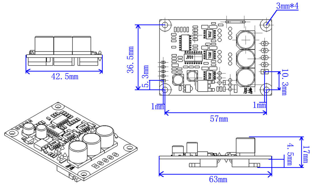 PWM 12V Brushless Motor Controller , 15A 12V DC Motor Regulator -20 - 85℃