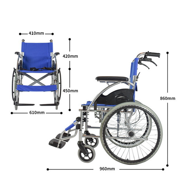 attendant Lightweight Manual Wheelchair With Foldable Backrest