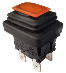 Push Button Electrical Switch, PA66/PC Housing, Orange LED, Waterproof, LC83-3